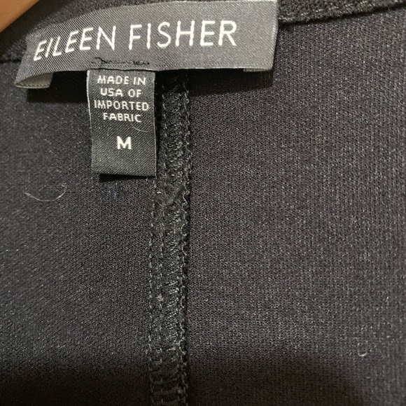 Eileen Fisher Black Open Front Cardigan 3/4 Sleeve - Picture 6 of 7